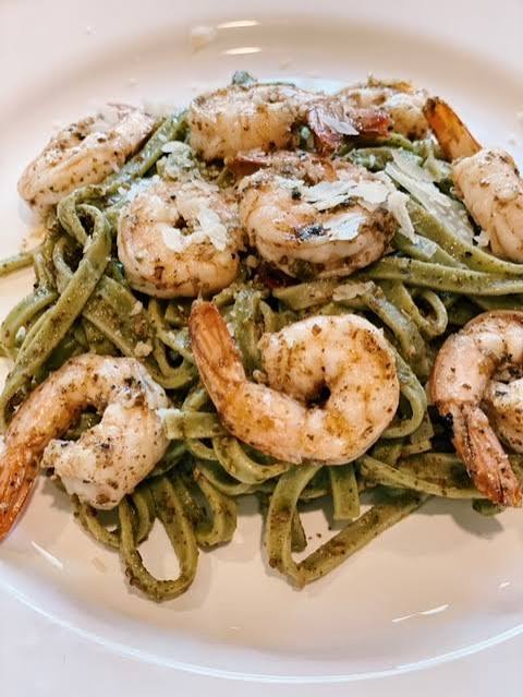 Lemon Pesto Pasta Shrimp Munchie Meal