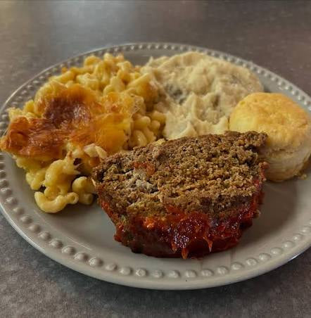 Meatloaf, Mac&Cheese, Cornbread, Mashed Potatoes