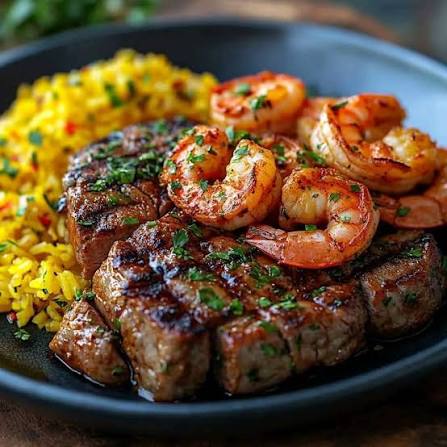 Steak , Shrimp & Rice