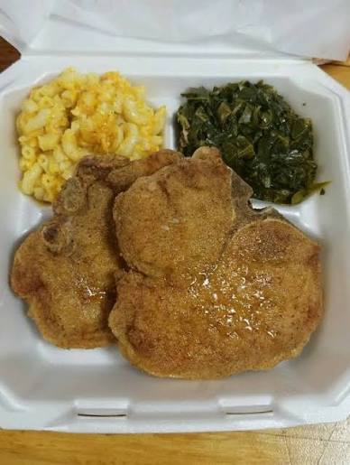 Pork Chops, Collard Greens, Mac&Cheese