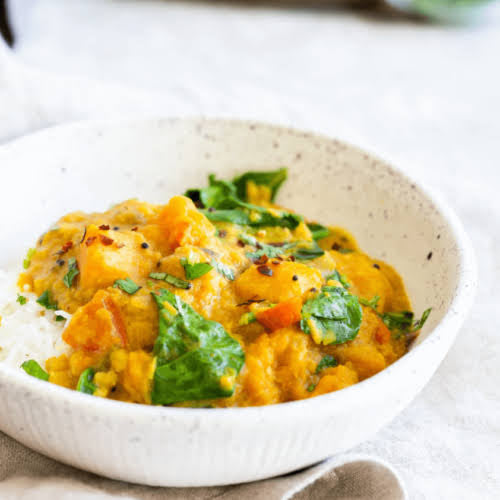 Butternut Squash and Lentil Coconut Curry (Vegetarian)