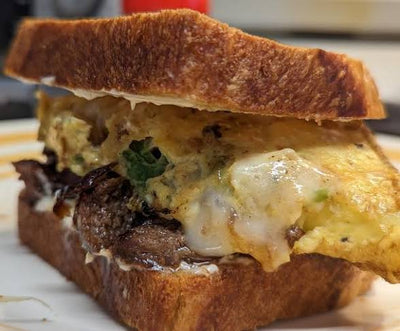 Steak, Egg & Cheese Sandwhich